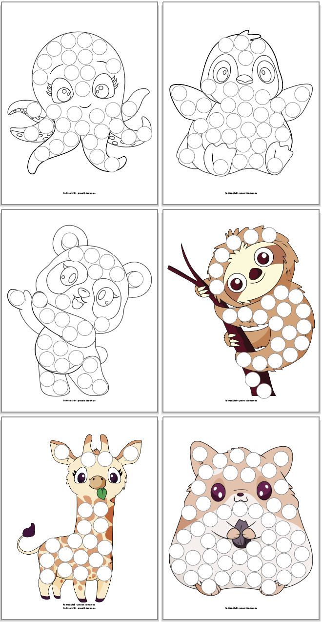 Free printable cute animal dot marker coloring pages dot markers coloring pages do a dot