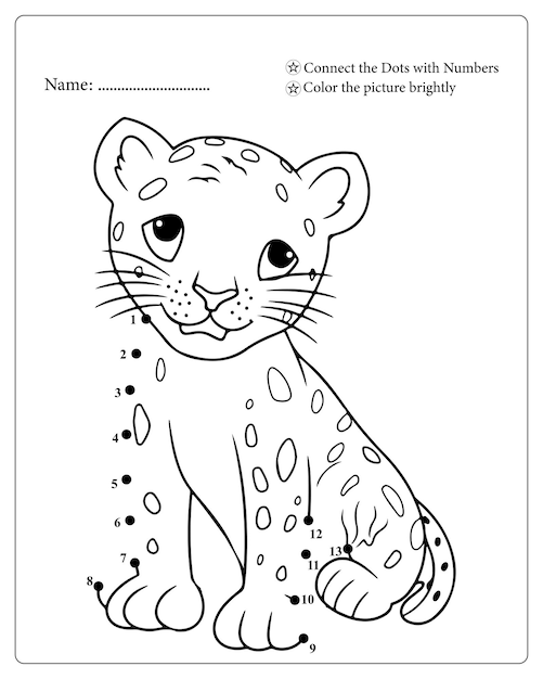 Premium vector cute animals dot to dot coloring pages for kids