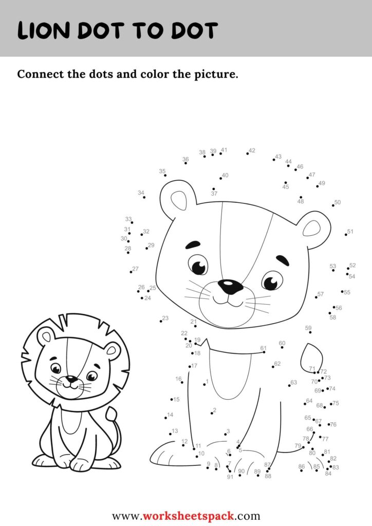 Free wild animals dot to dot pdf