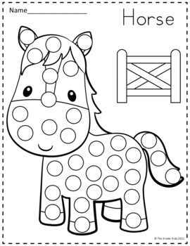 Farm animals dot markers coloring pages dot markers farm animals activities farm animal coloring pages