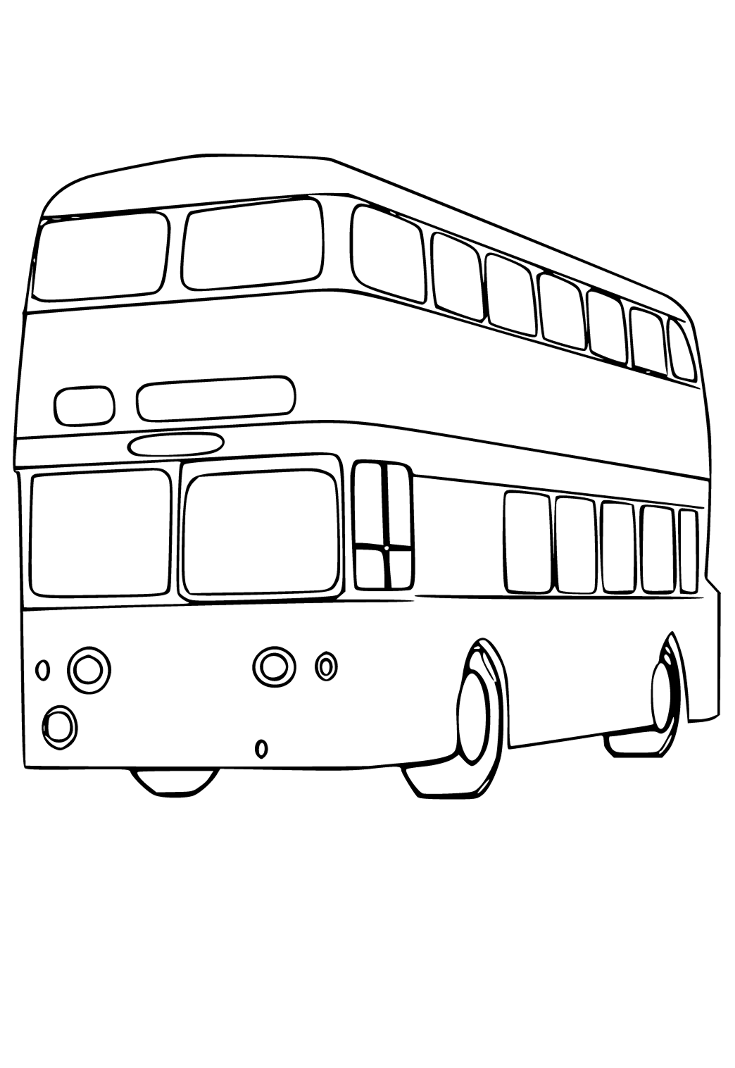 Free printable bus double decker coloring page for adults and kids