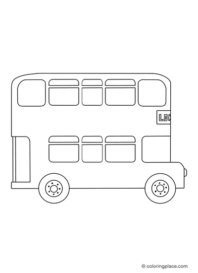 Double decker bus coloring place