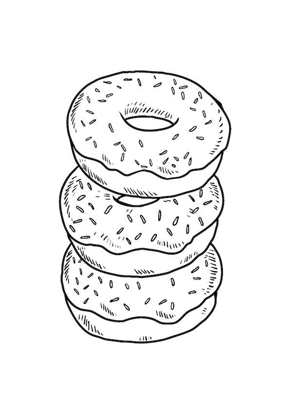 Super fun printable donut coloring pages