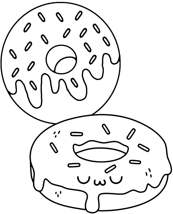 Donuts coloring page sheet