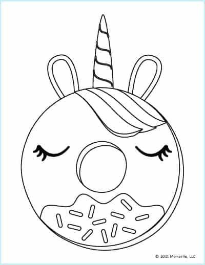 Free printable donut coloring pages donut coloring page unicorn coloring pages unicorn donuts