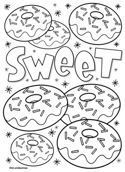 Donut coloring sheet by mrs arnolds art room tpt