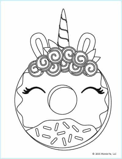 Free printable donut coloring pages donut coloring page bunny coloring pages unicorn coloring pages