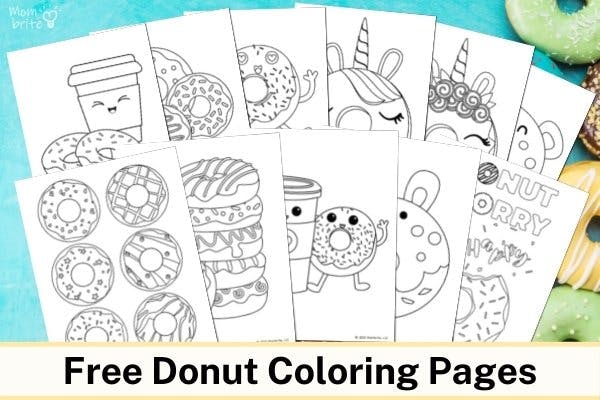 Free printable donut coloring pages