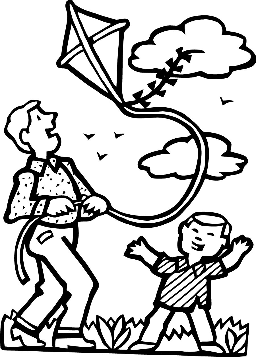 Free printable kite coloring pages for kids