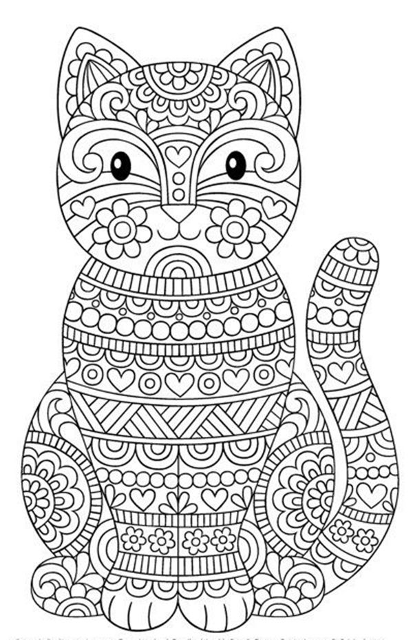 Free printable coloring pages to download â buzz coloring books cat coloring page mandala coloring pages