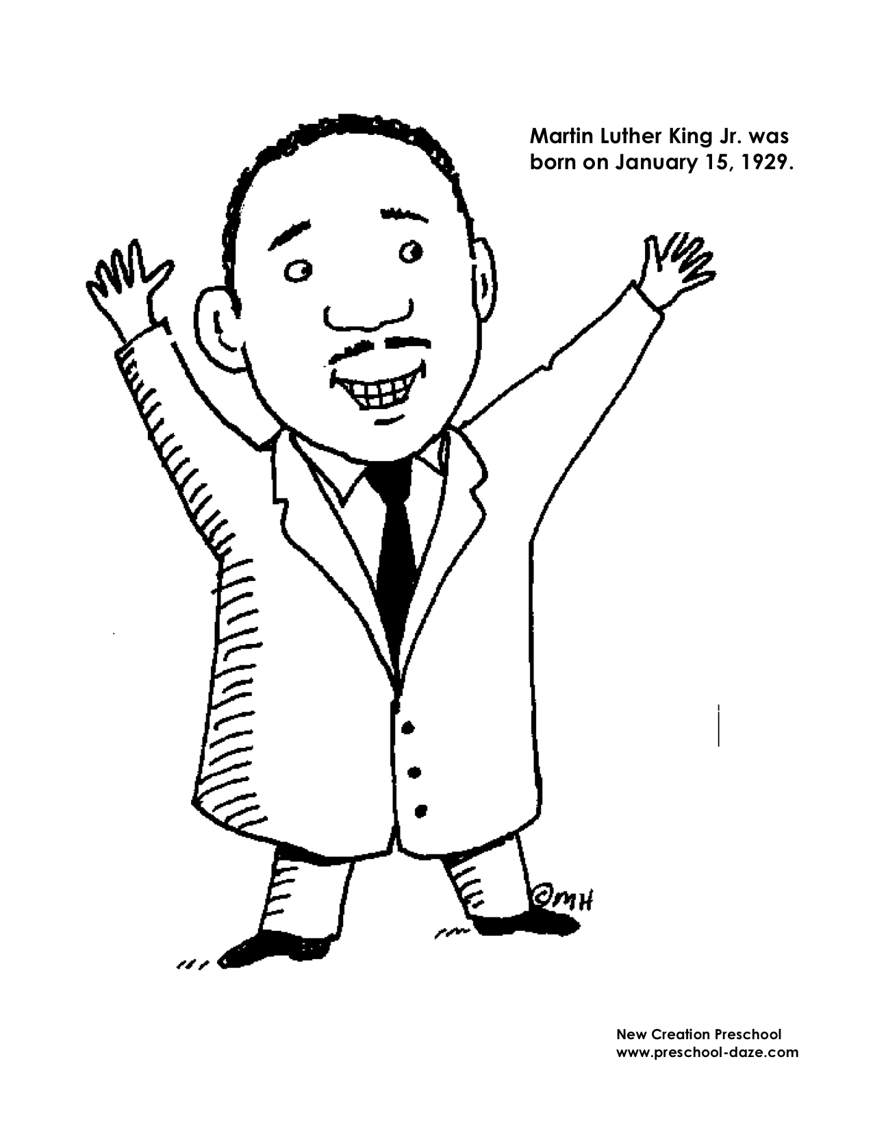 M is for martin luther king jr printables â new creation preschool