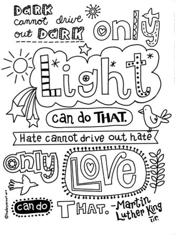 Martin luther king jr quote coloring page instant download