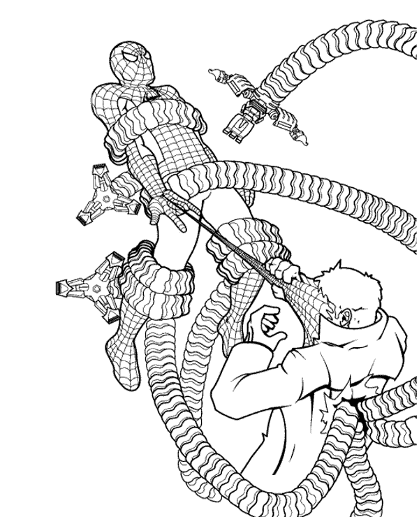 Spiderman coloring sheet doctor octopus