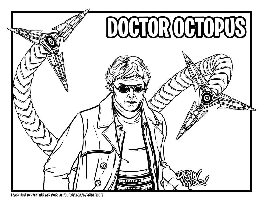 How to draw doctor octopus spider