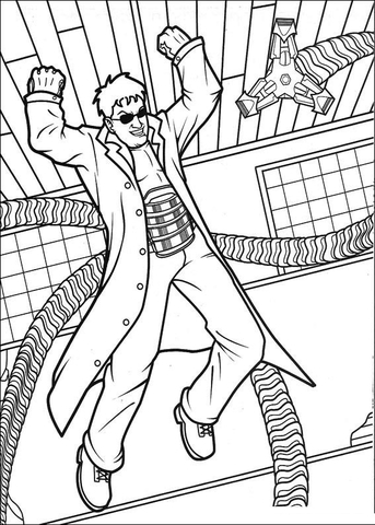 Angry doctor octopus coloring page free printable coloring pages