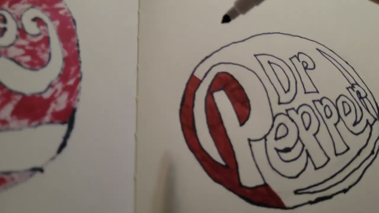 How to drawing drpepper logo in coloring