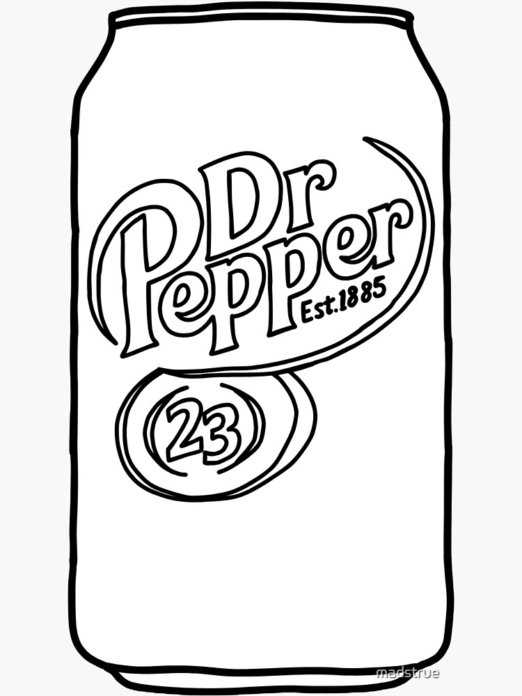 Dr pepper ouline sticker for sale by madstrue