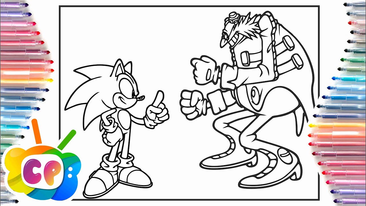 Sonic vs eggan coloring pagessonic vs robotnik elektronoia