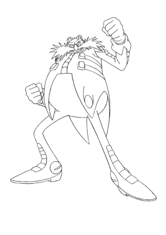 Doctor eggman robotnik coloring page free printable coloring pages