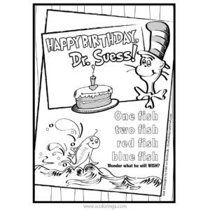 Dr seuss birthday coloring pages happy birthday to you