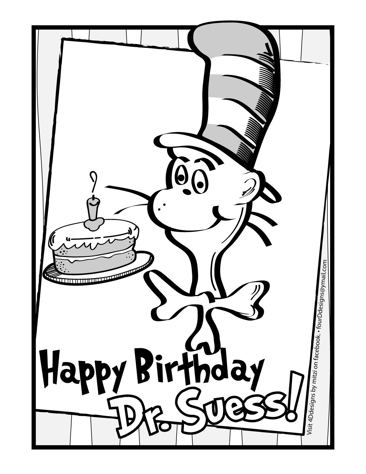 Happy birthday dr suess coloring page â free download dr seuss coloring pages dr seuss coloring sheet dr seuss birthday