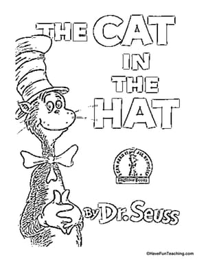 Cat in the hat coloring page