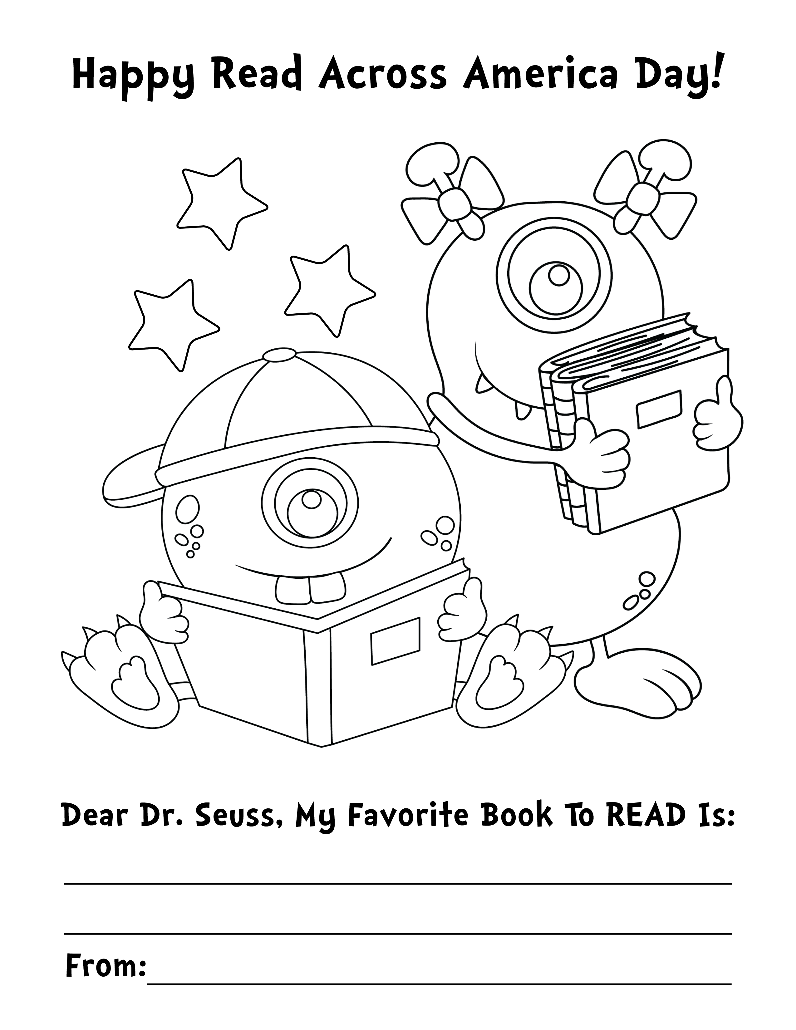 Read across america day coloring page â