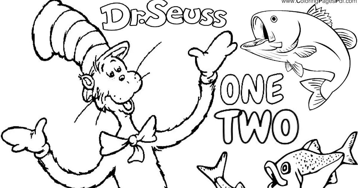 Dr seuss coloring pages one fish two fish rcoloringpagespdf