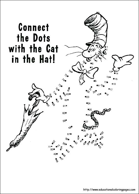 Cat in the hat connect the dot dr seuss coloring pages dr seuss activities dr seuss classroom