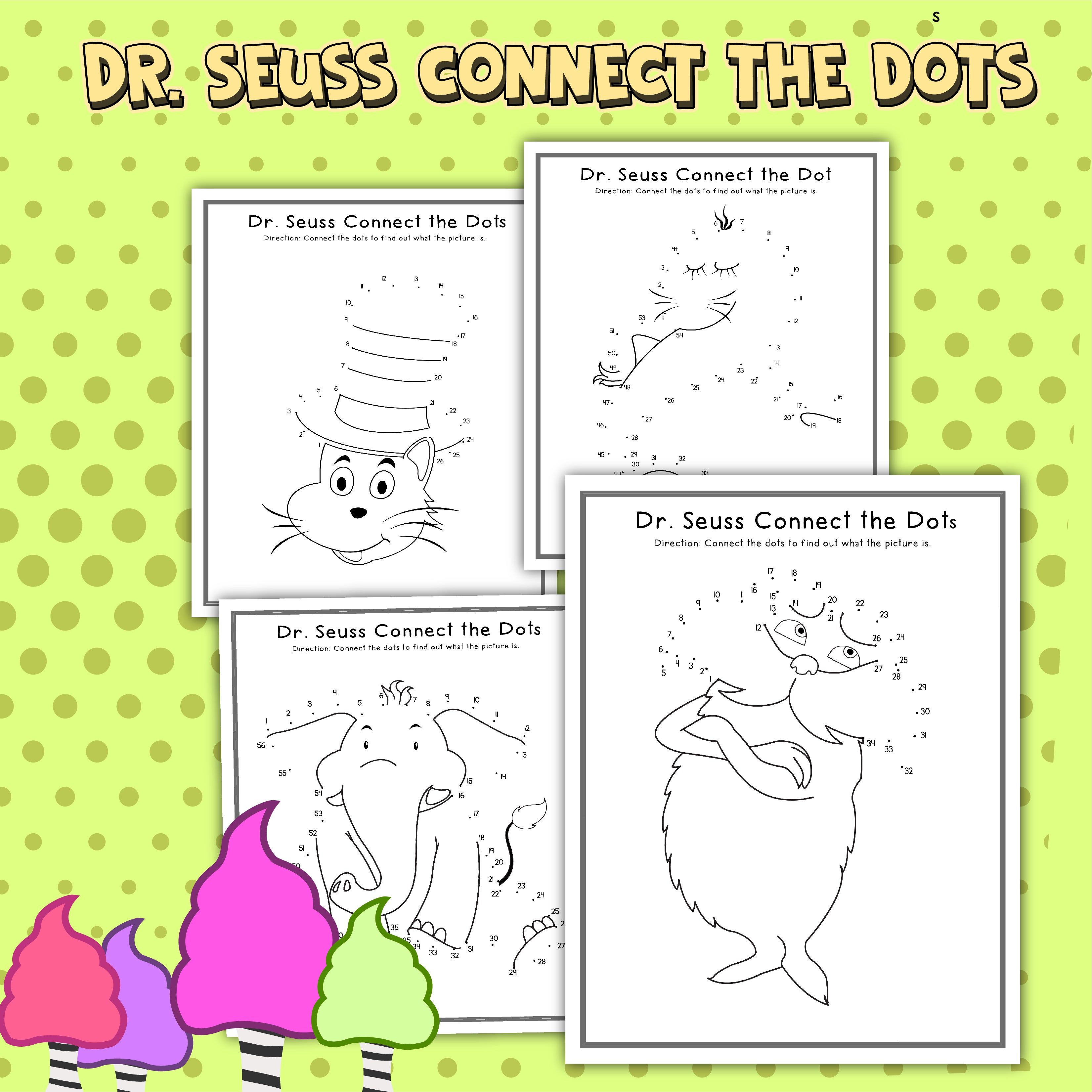 Dr seuss connect the dots worksheets in dot worksheets connect the dots seuss