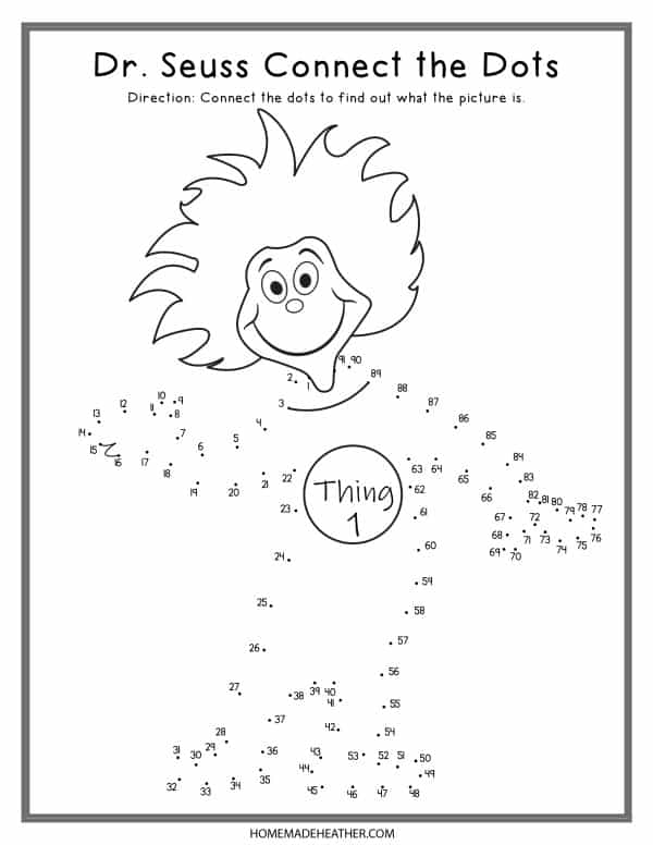 Dr seuss dot to dot printables homemade heather