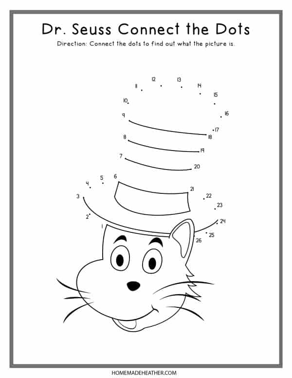 Dr seuss dot to dot printables homemade heather