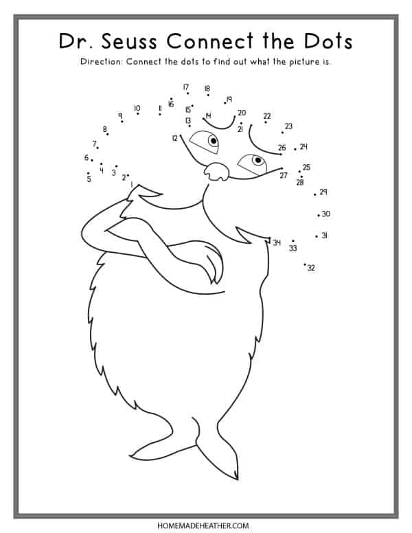 Dr seuss dot to dot printables homemade heather