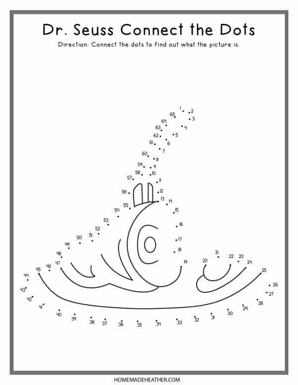 Dr seuss dot to dot printables homemade heather