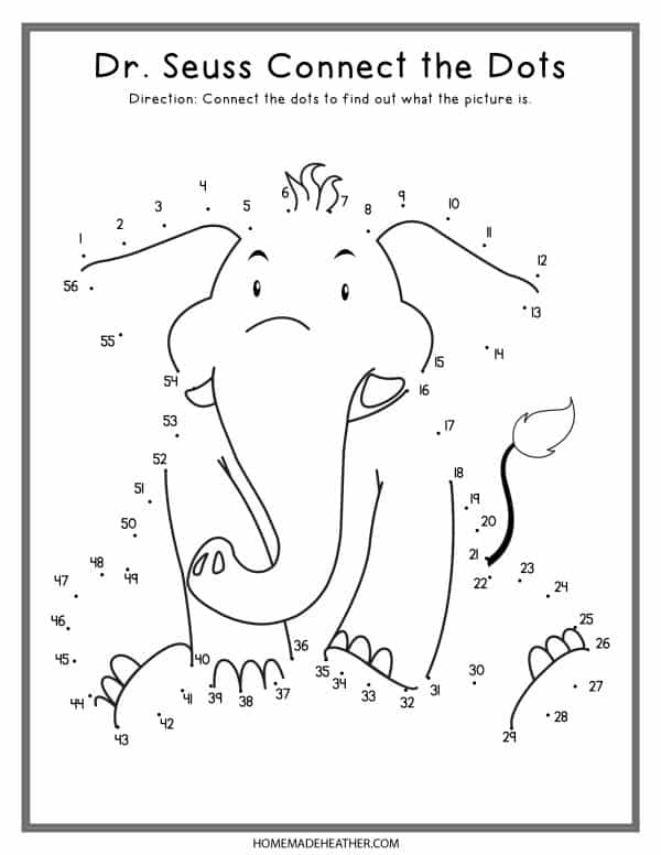 Dr seuss dot to dot printables homemade heather