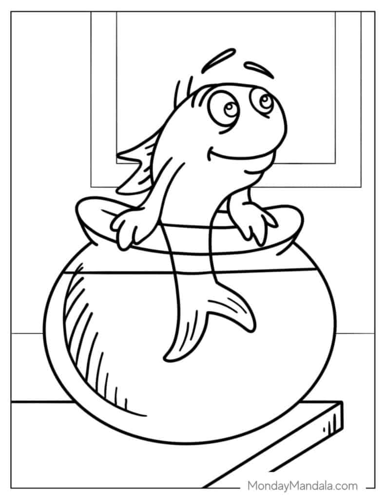 Cat in the hat coloring pages free pdf printables