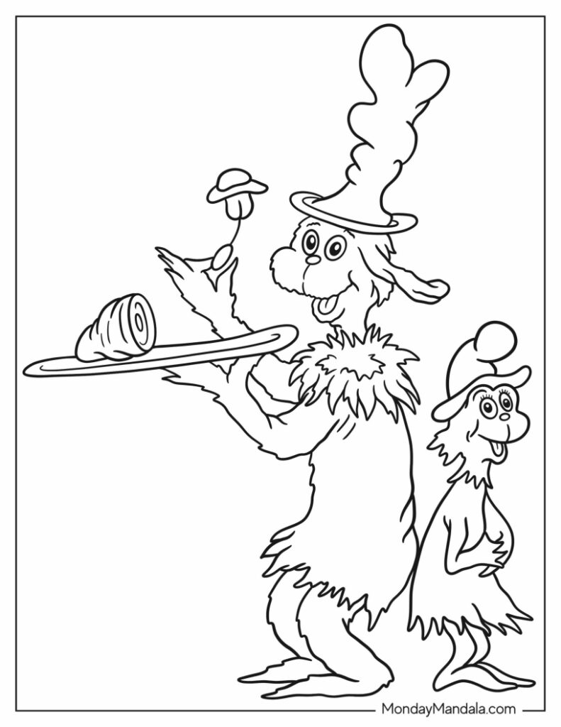 Dr seuss coloring pages free pdf printables