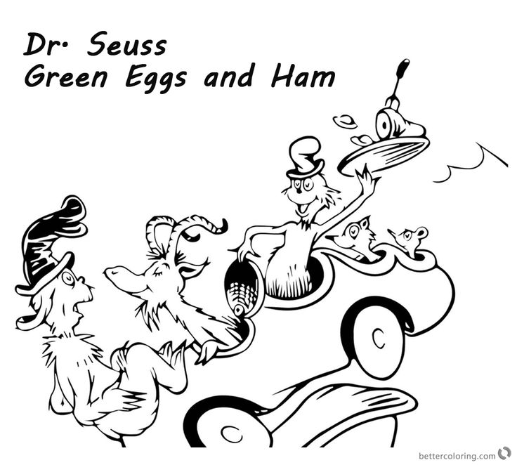 Dr seuss green eggs n ham coloring pages