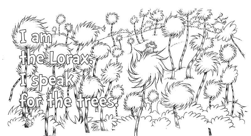 Lorax coloring book page