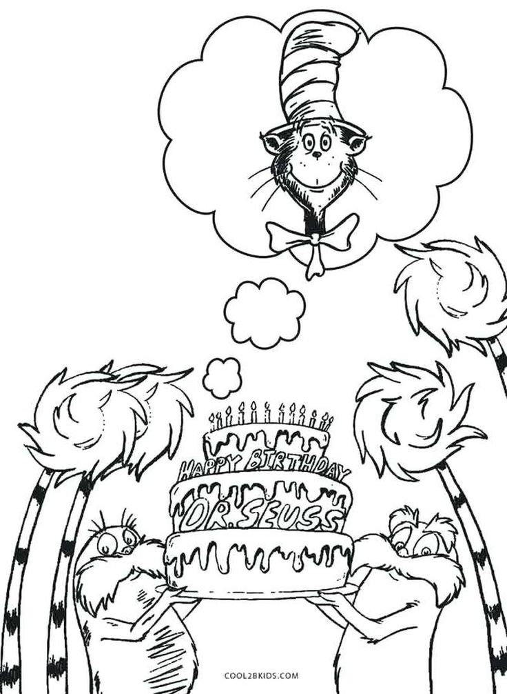 Cat in the hat coloring pages pdf