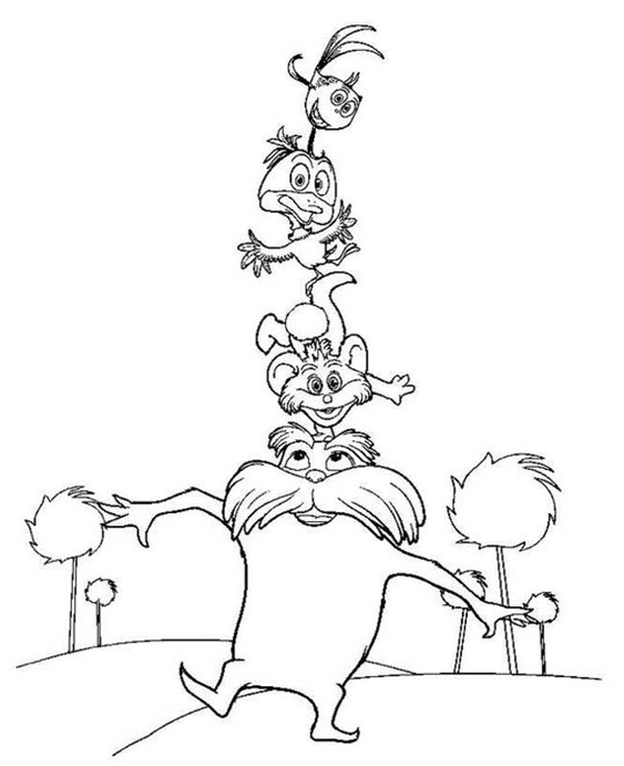 Free easy to print dr seuss coloring pages