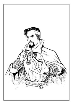 Create your own magical universe with printable doctor strange coloring pages