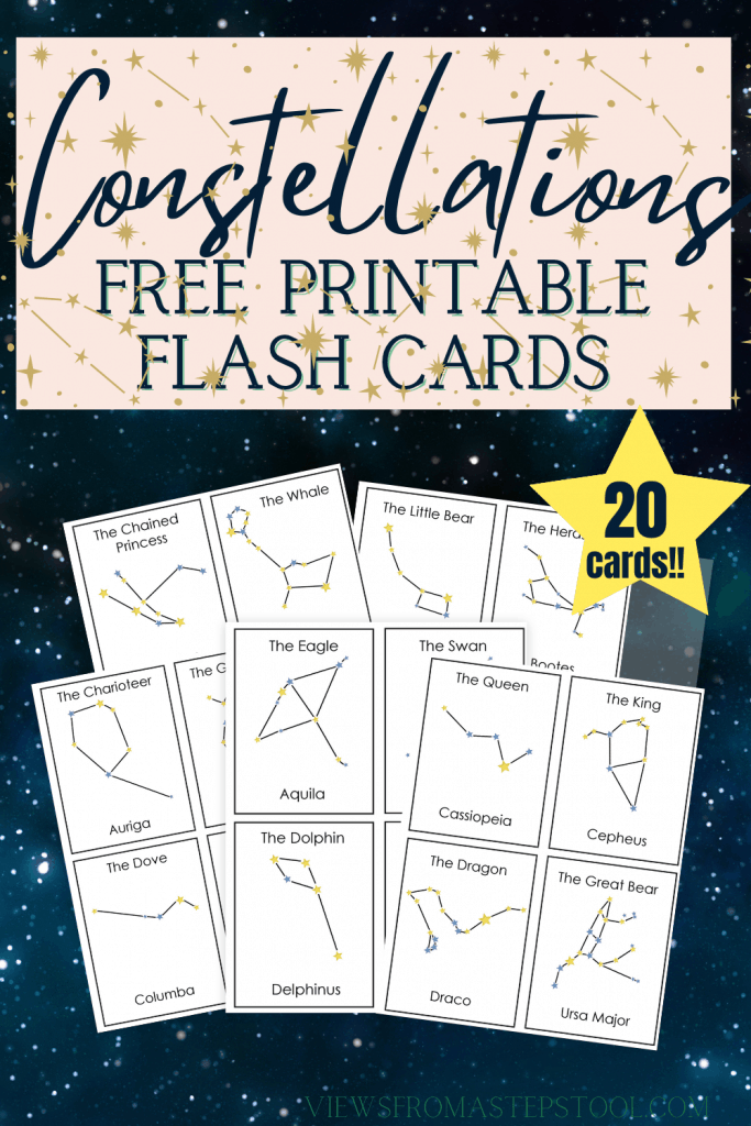 Constellations for kids constellation coloring pages flashcards and science experiment printable