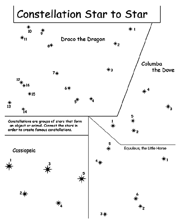 Constellation star to star coloring page