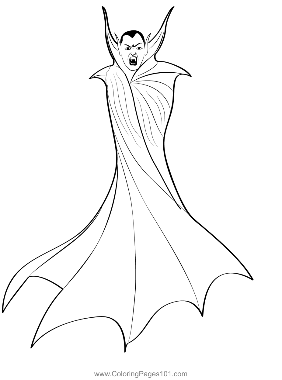 Dracula coloring page for kids