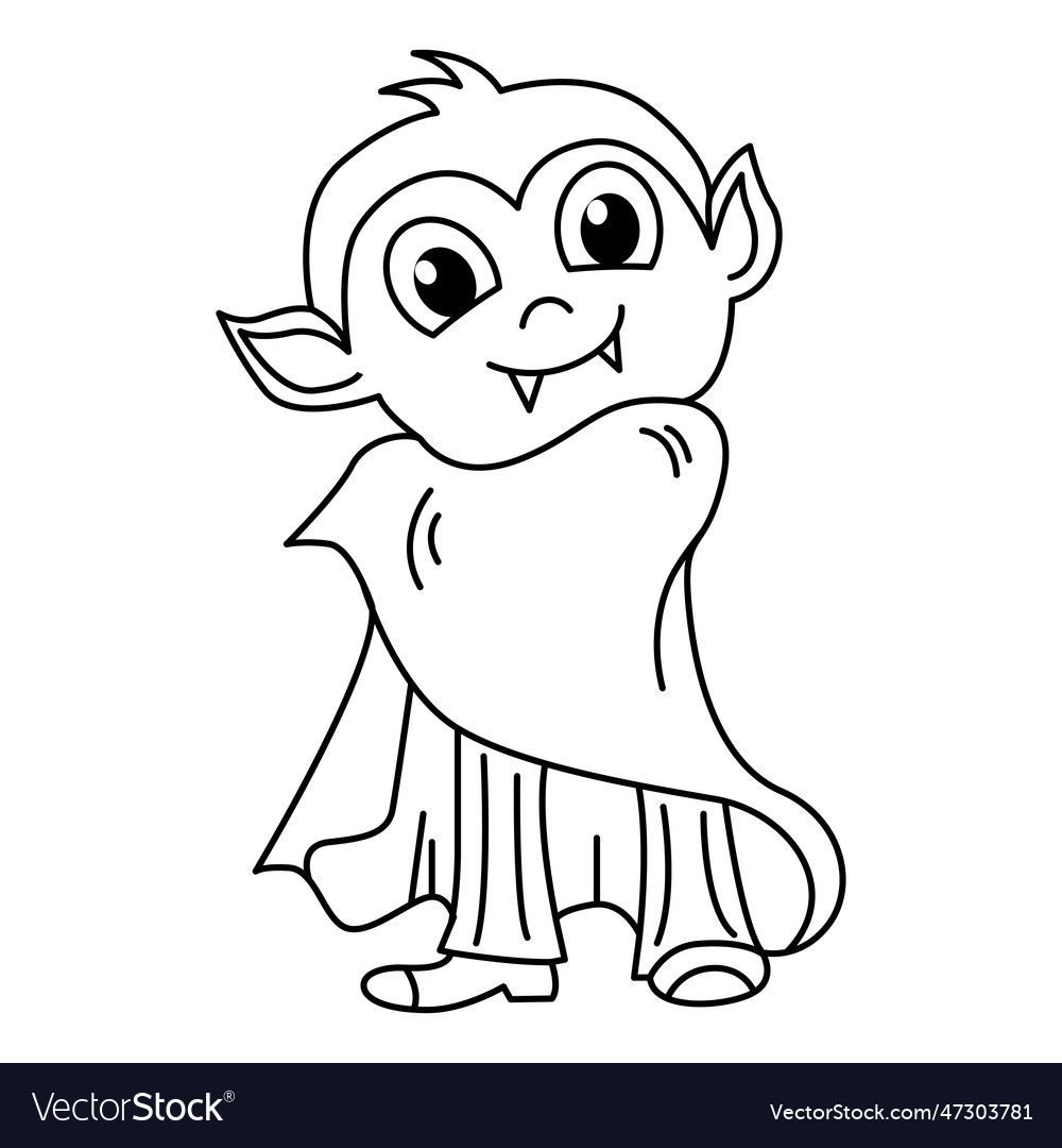 Cute dracula cartoon coloring page royalty free vector image