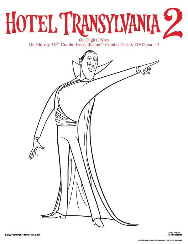 Free hotel transylvania printable dracula coloring page