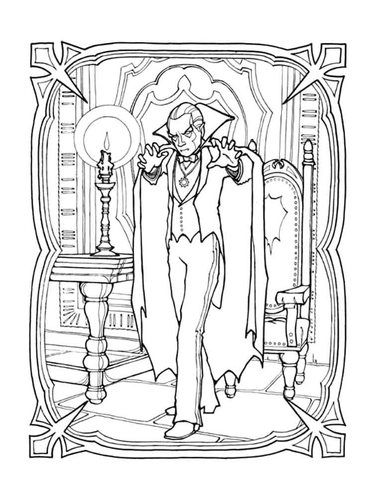 Dracula image coloring page