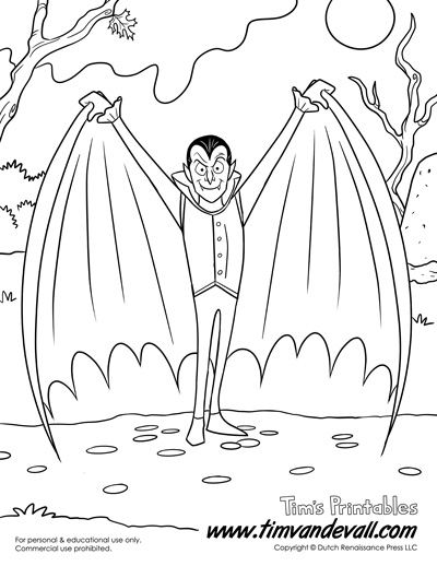 Dracula coloring page â tims printables