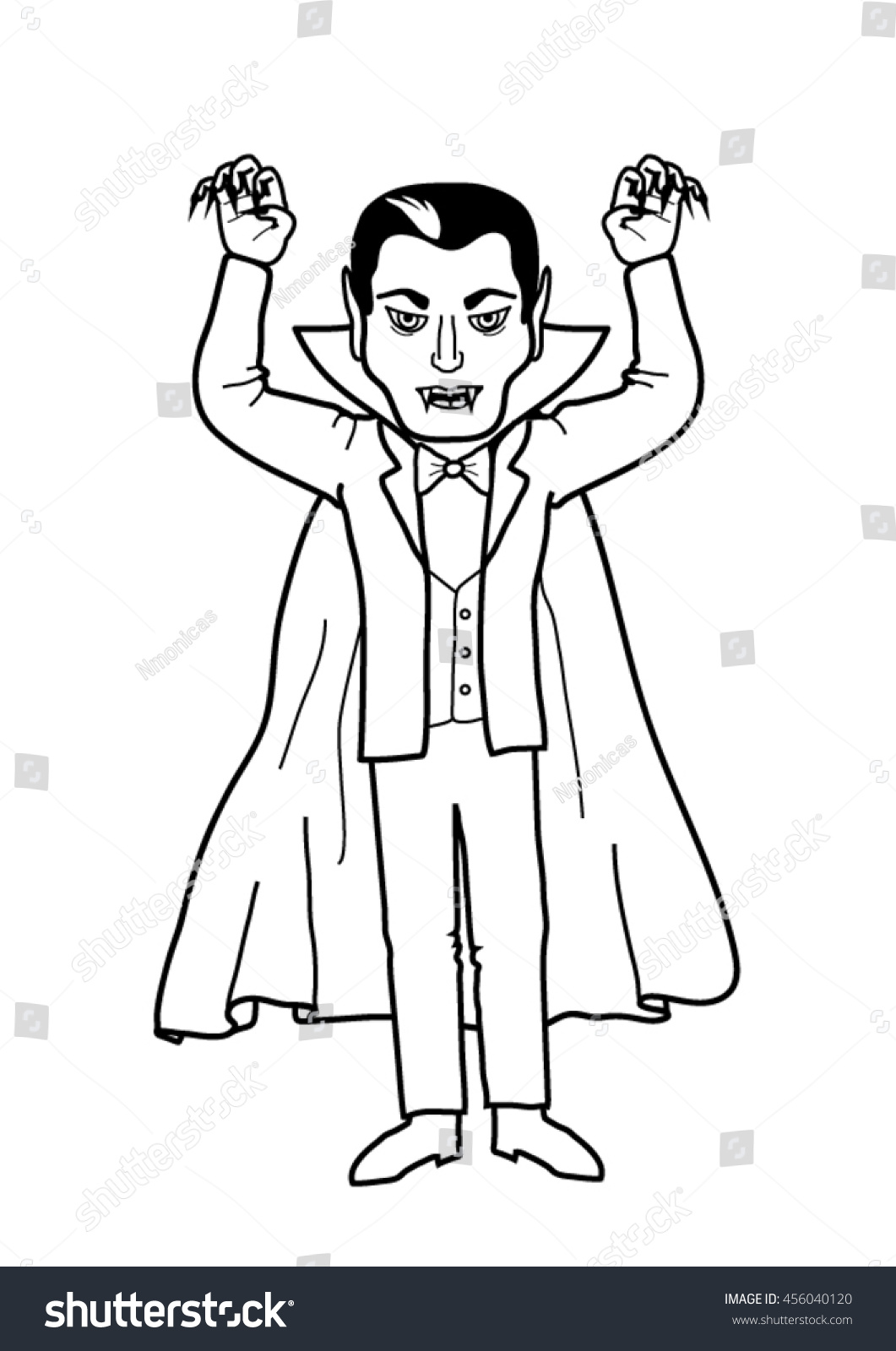 Coloring page vampire dracula stock vector royalty free